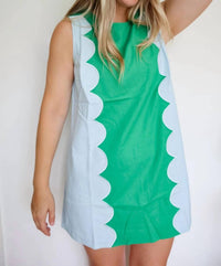 Day + Moon - Women's Gameday Scalloped Sleeveless Dress