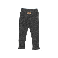 Búho Girls' Fine Knit Leggings in antracite - kids' leggings - detail view