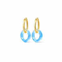 Gold & Honey - Women's Lucite Curb Link Hoop Earrings