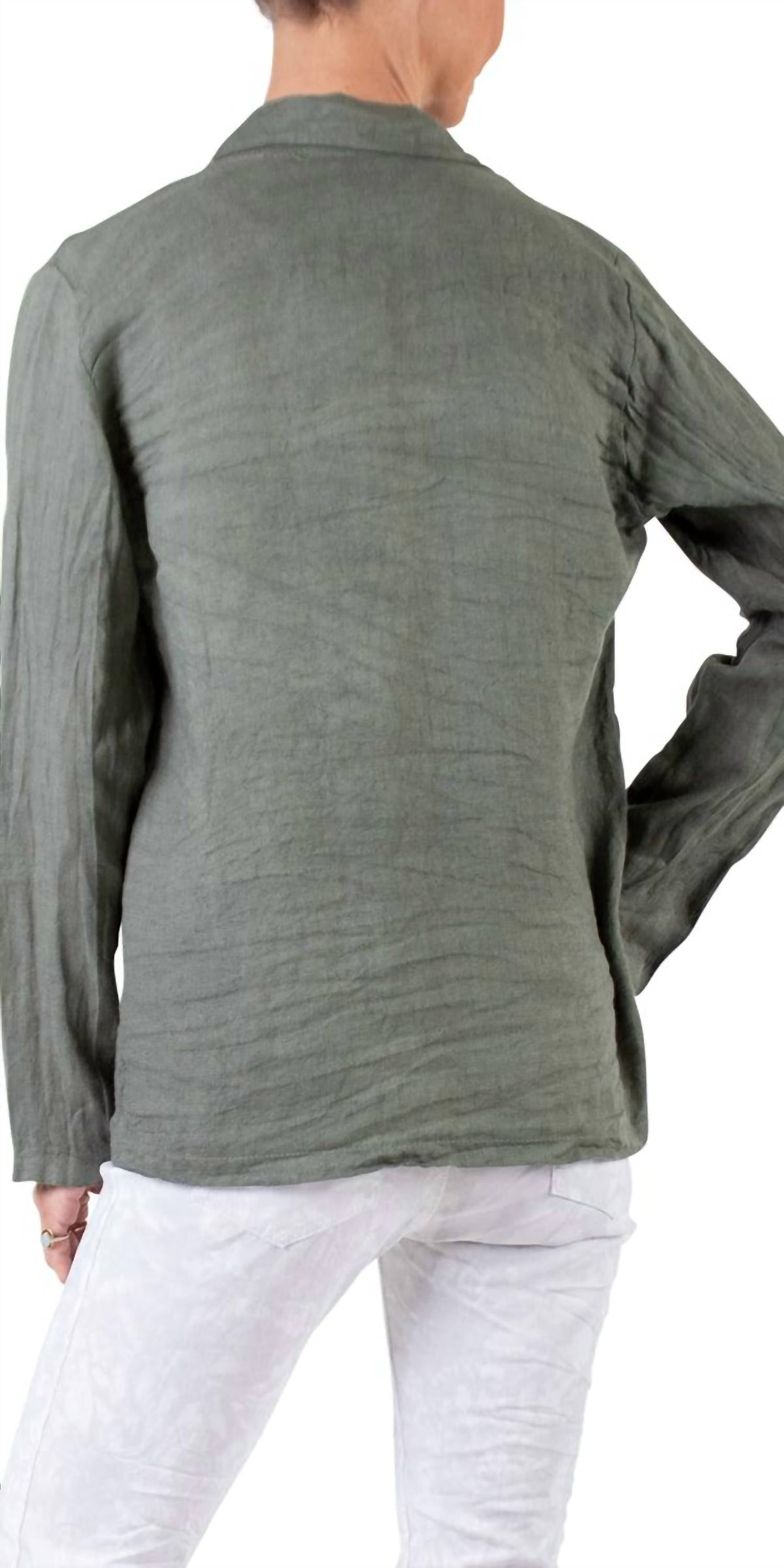 Gigi Moda - Sabrina Linen Long Sleeve Blazer
