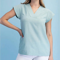Gigio - Trapunto Stitched V Neck Blouse