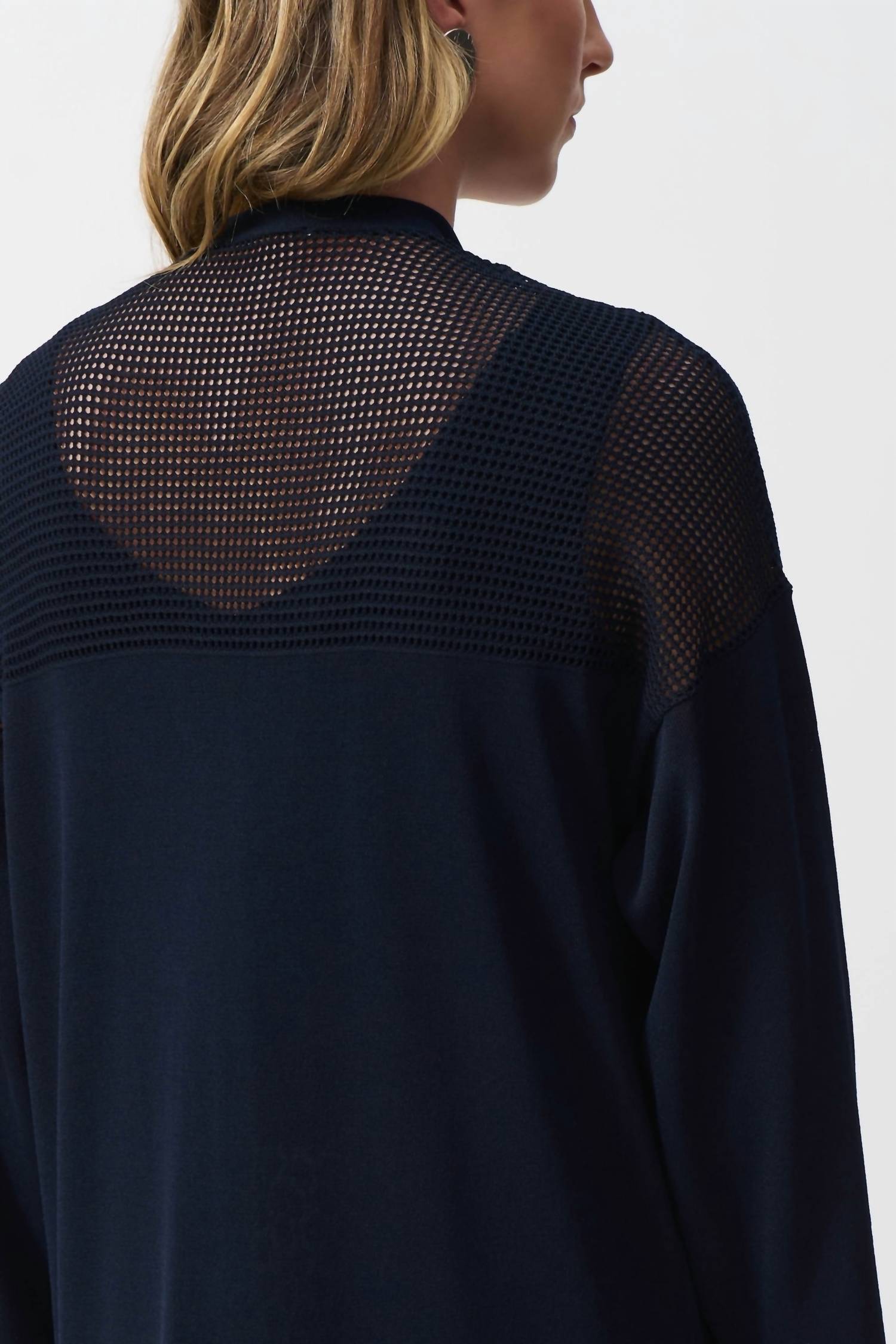 Joseph Ribkoff - Sweater Knit Cover-up With Pointelle Detail