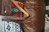 American Darling Tooled saddle blanket crossbody purse in burnt orange - women's bag