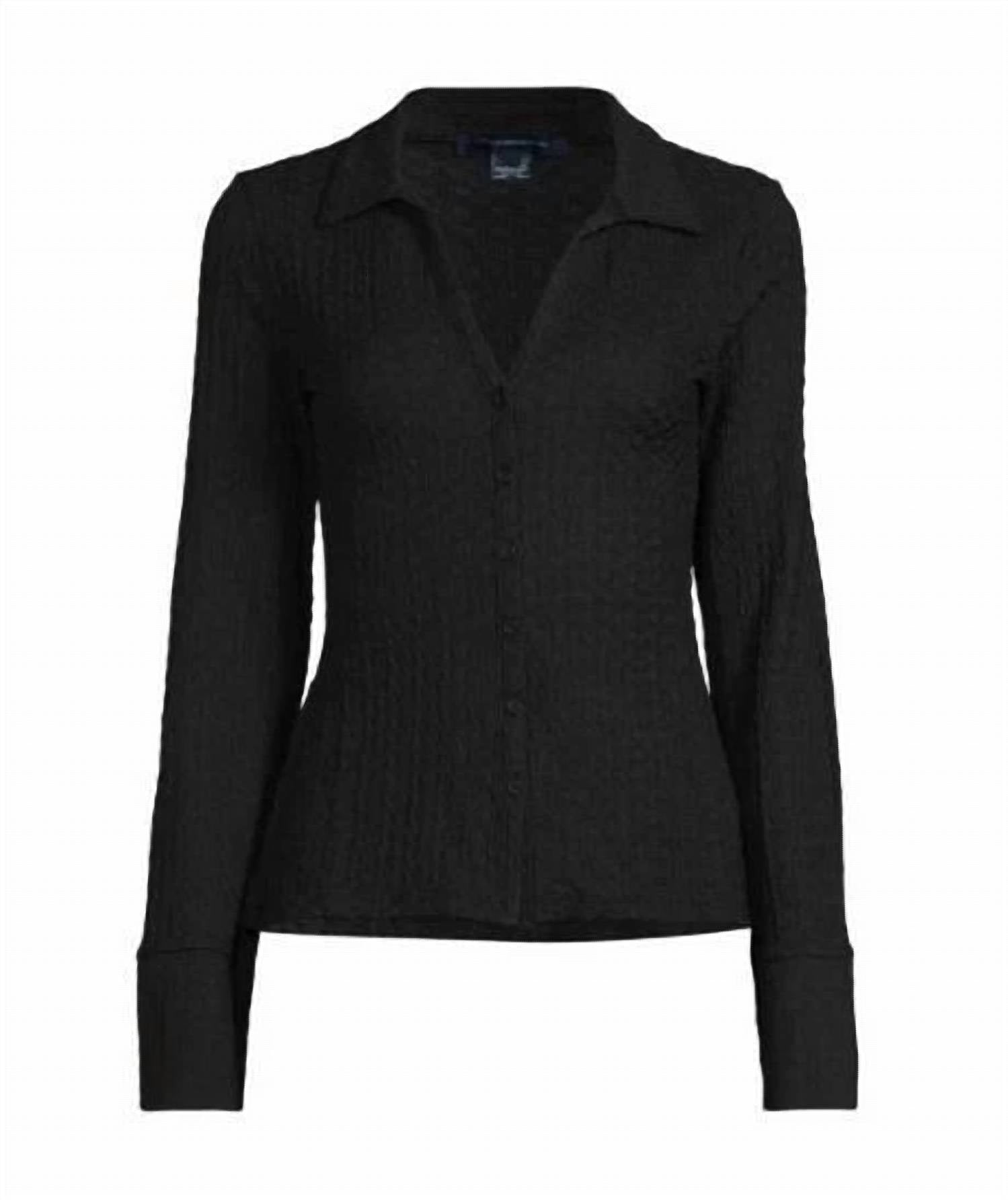French Connection - Tash Textured Button Front Top