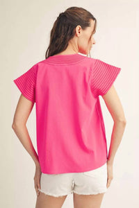 Jodifl Women's Slow Down Top in baby pink - women's shirt - detail view
