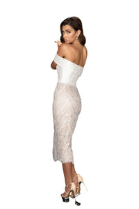 Terani Couture - Embellished One Shoulder Strap Cocktail Dress
