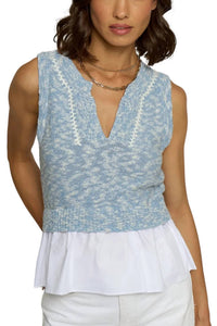 Central Park West - Sleeveless Twofer Sweater Vest