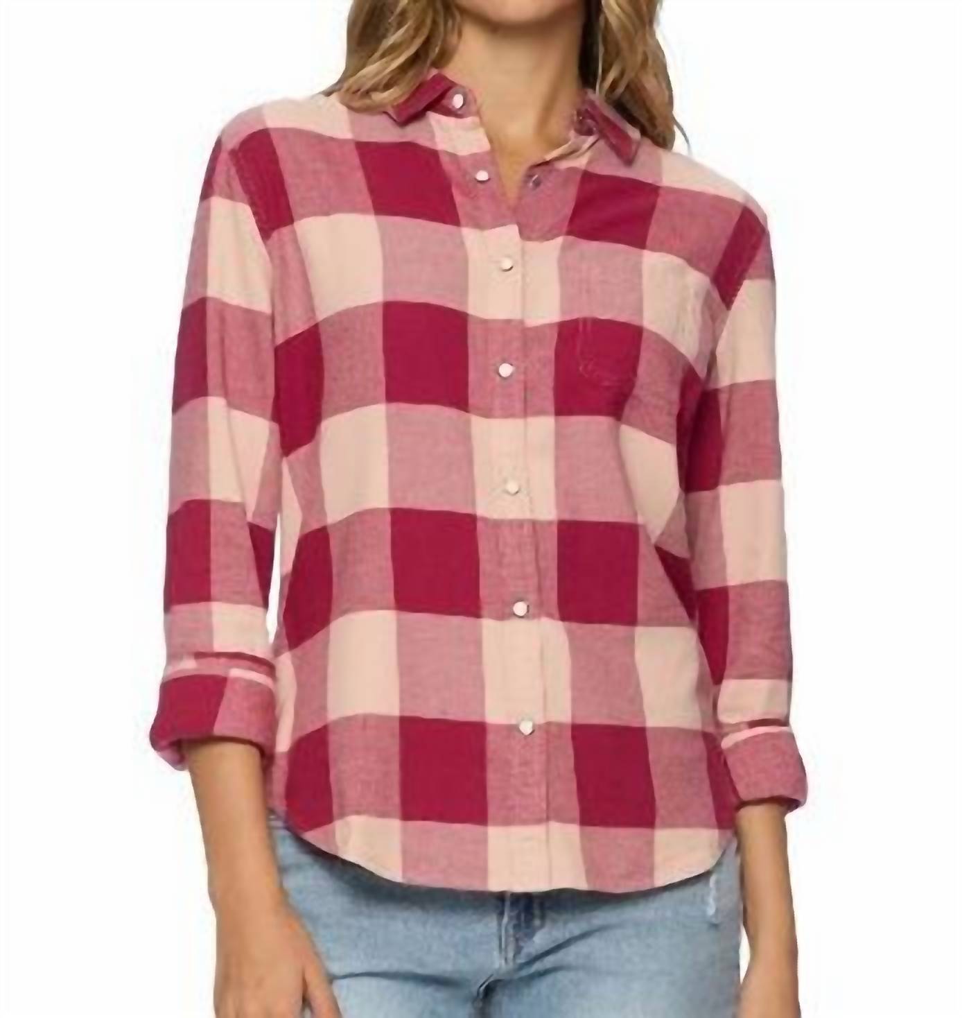 Flags & Anthem Georgianna Collared Neck Shirt in buffalo plaid - women's shirt