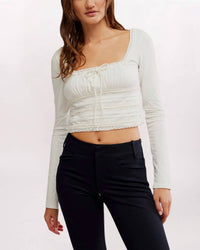 Free People - Long Sleeve Scarlet Smocked Top
