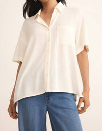 Z Supply Women's Tinsley Button Up Shirt in sea salt - women's shirt