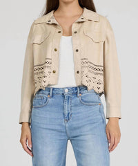 Dear John Denim - Reno Laser Cut Cropped Shirt Jacket