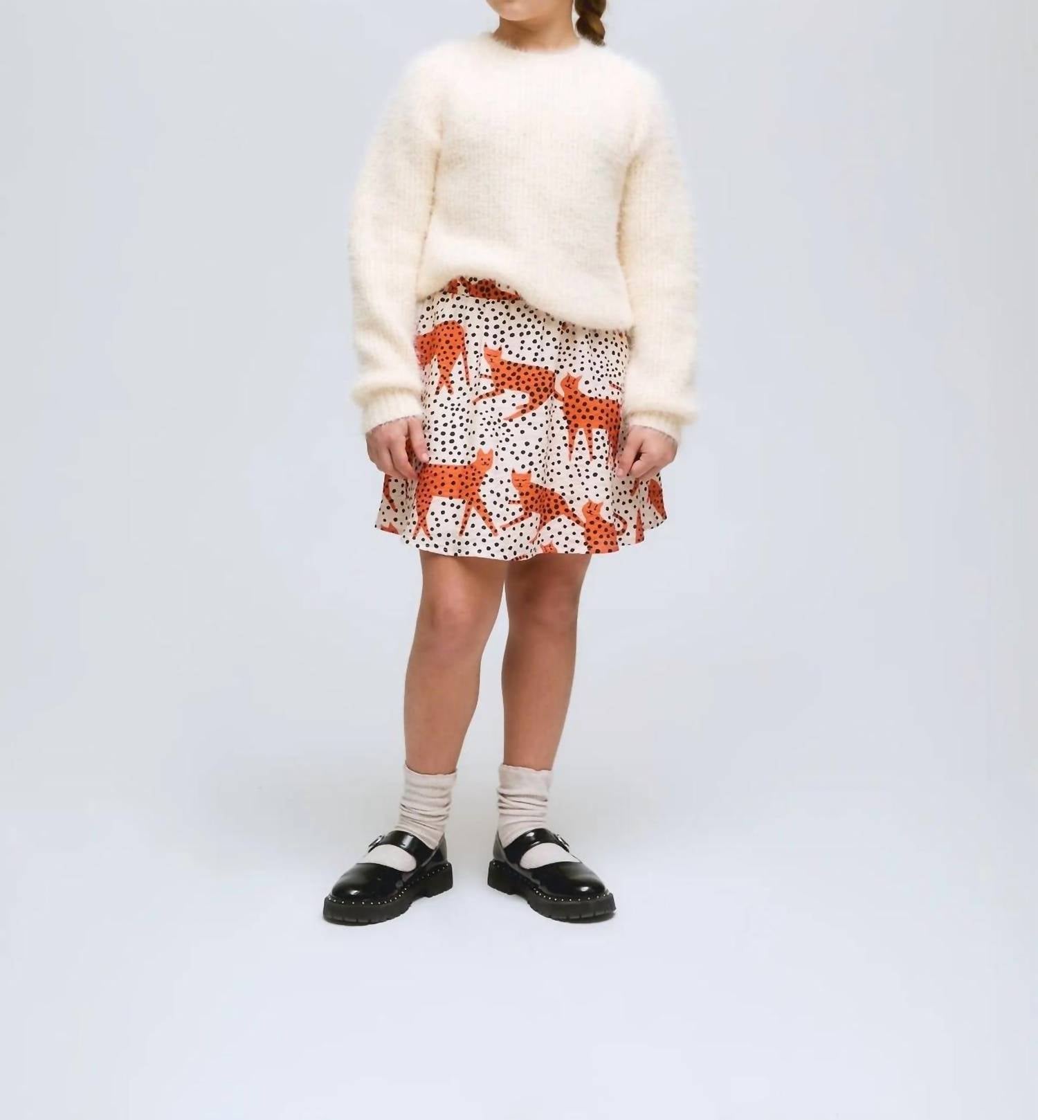 Compania Fantastica - Girl's Cat Print Skirt