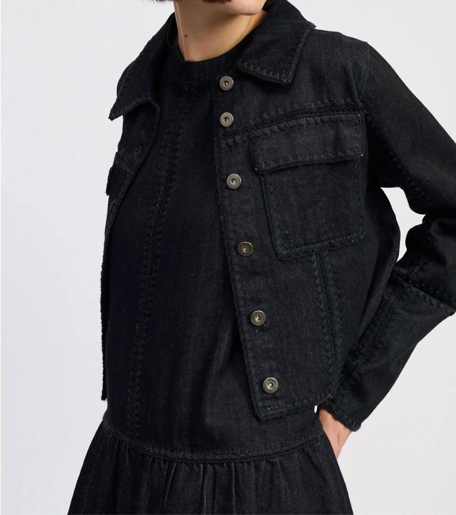 En Saison - Embroidered Denim Jacket