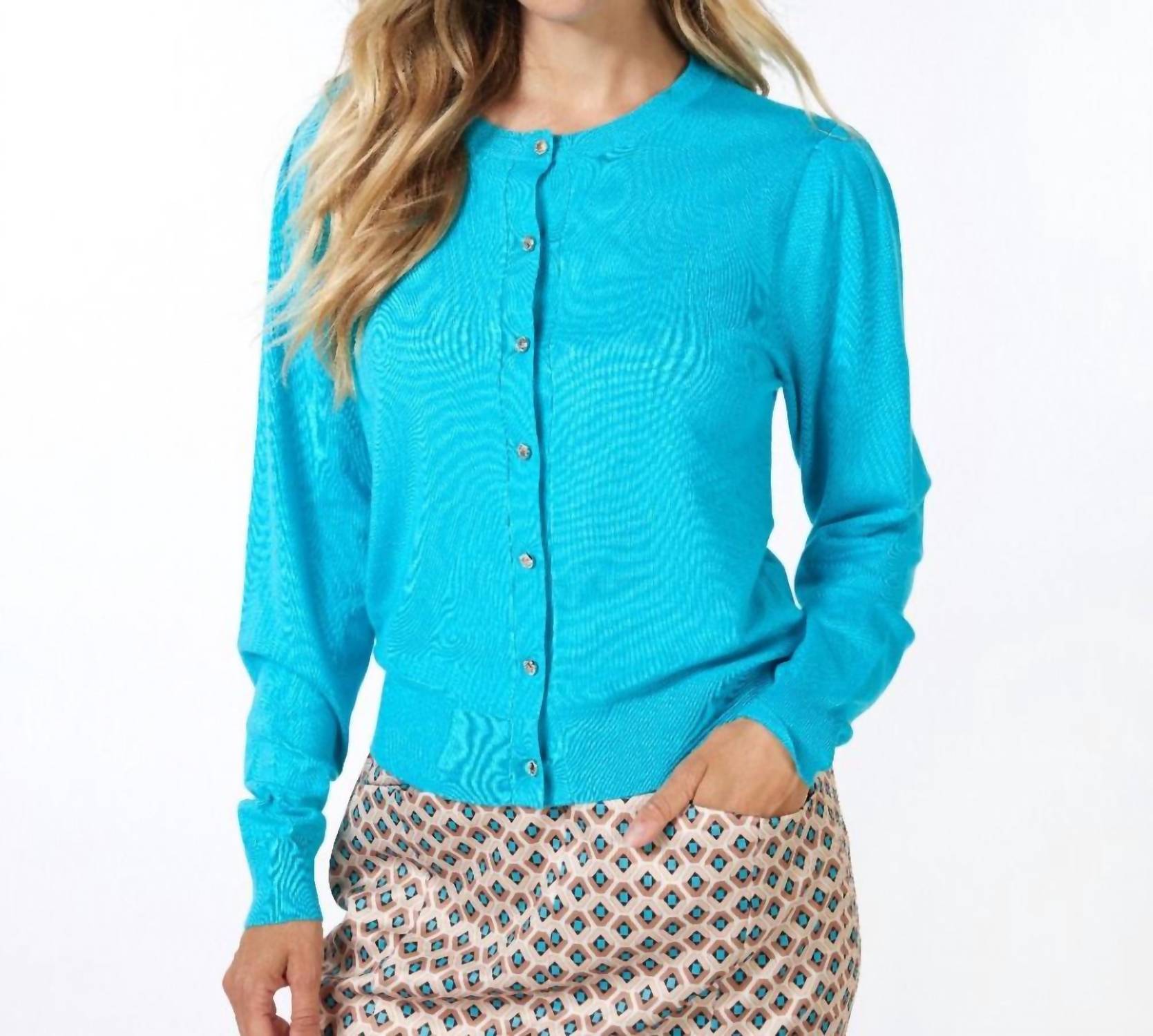 Esqualo - Tamara Basic Knit Puff Sleeve Cardigan