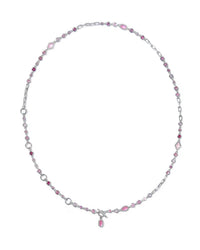 Kendra Scott Women's Mini Elisa Abbie Strand Necklace in silver pink - women's jewelry - detail view