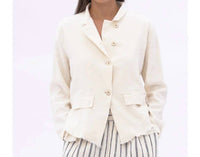 Baci - Cotton Linen Blend Raw Edge Layered Jacket