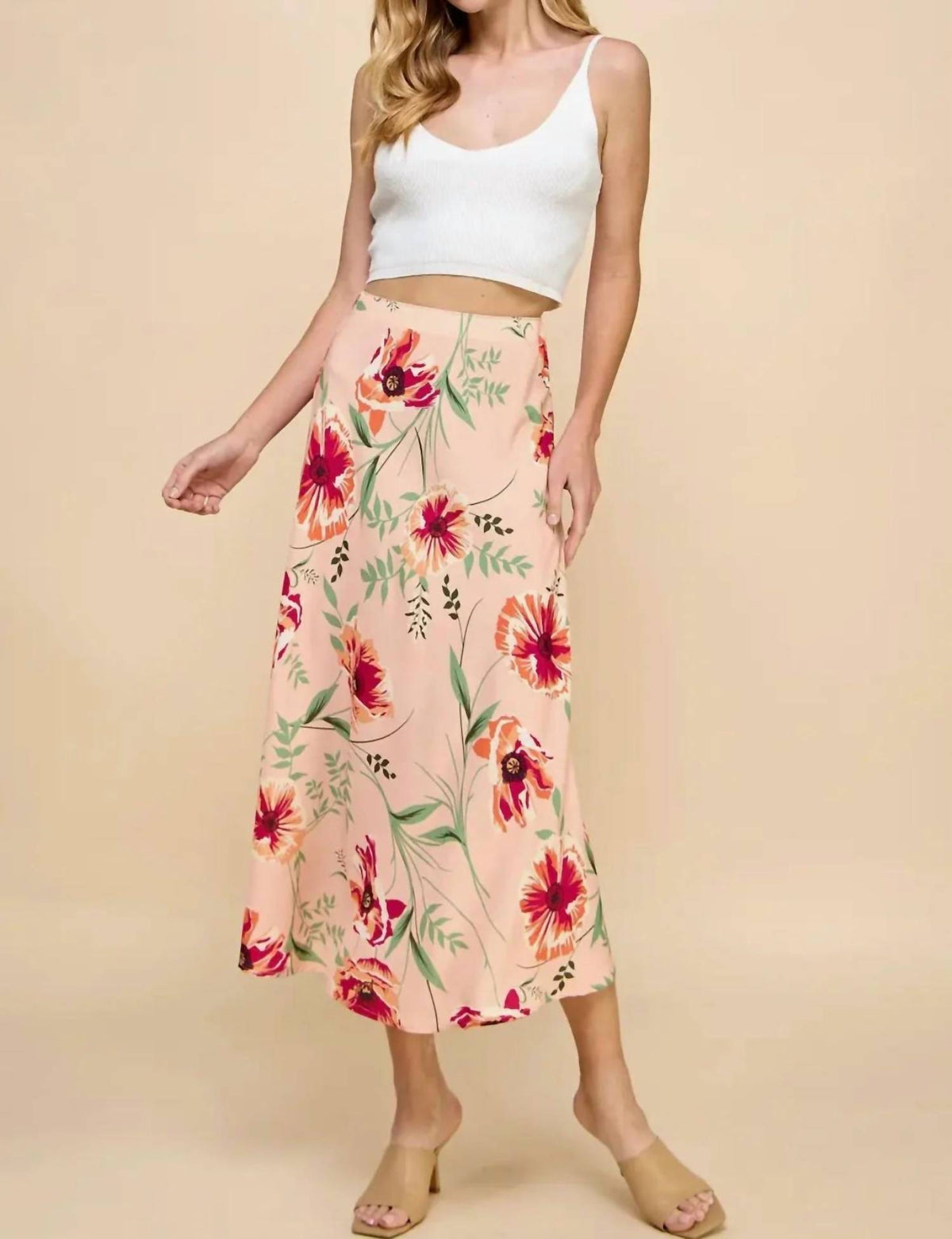 Les Amis - Poppy Meadow Midi Skirt