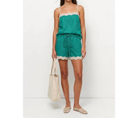 Naked Zebra - Scallop Trim Linen Tank Top