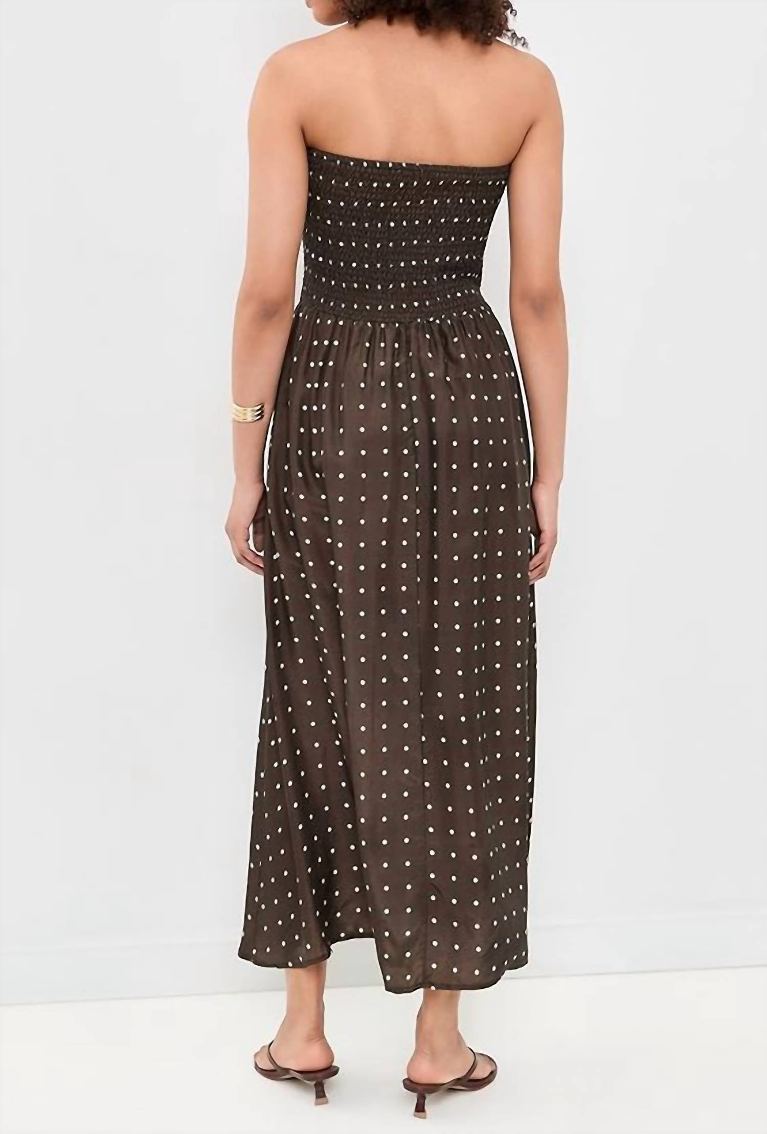 Little Lies - Polka Ruched Midi Dress