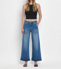 Vervet By Flying Monkey - Kris Super Soft Cuffed Wide Leg Jeans