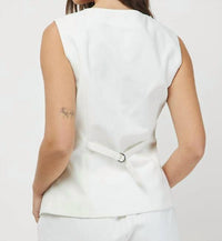 Needii - Button Down Sleeveless Linen Vest