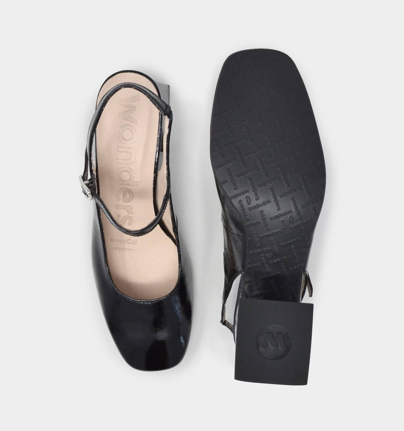 Wonders Women's Slingback Heels in black - women's heels - view 5