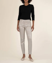 Kut From The Kloth - Charlize Metallic Coated High Rise Cigarette Leg Pants