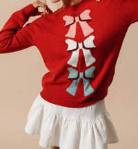 So Me - Bow Ribbon Knitted Sweater
