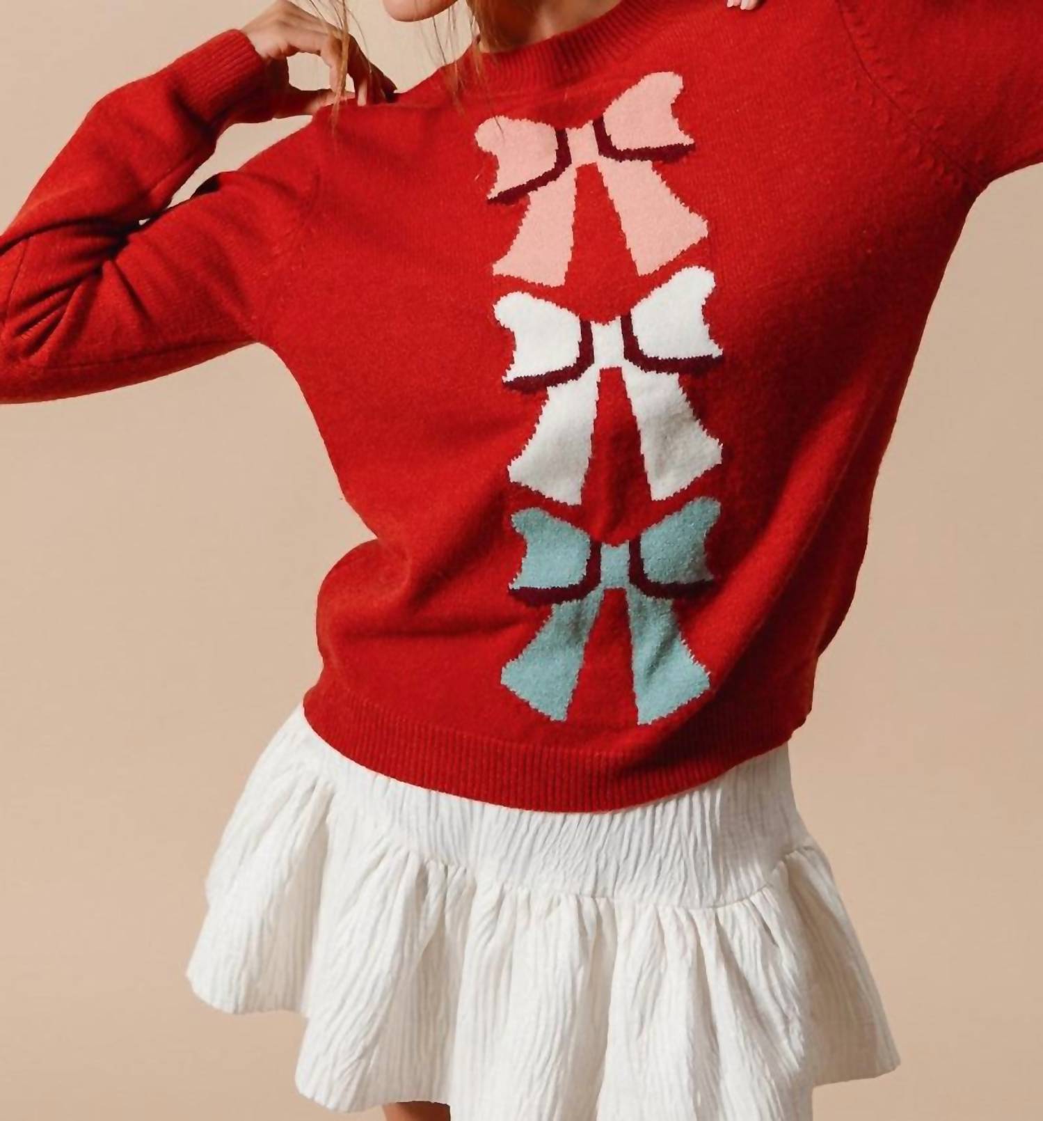 So Me - Bow Ribbon Knitted Sweater