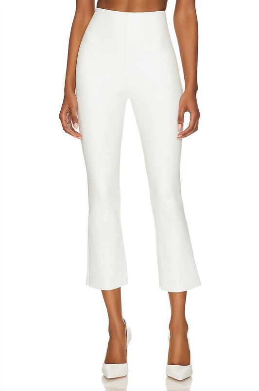 FAUX LEATHER CROPPED FLARE PANT