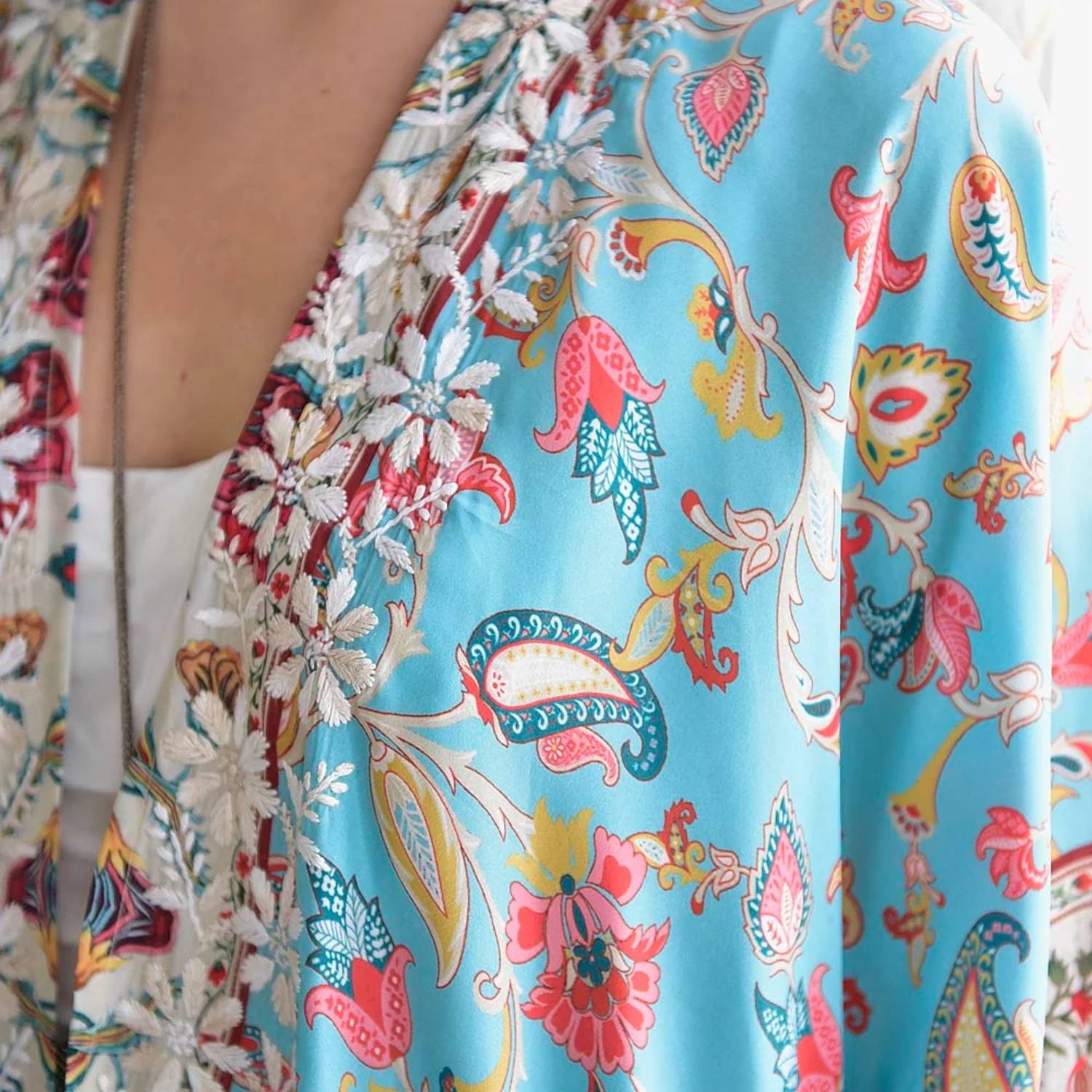 Powell Craft - Fishbone Embroidered Kaftan Jacket