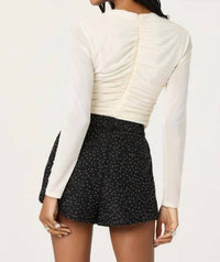Astr - Yasmine Mesh Ruched Top