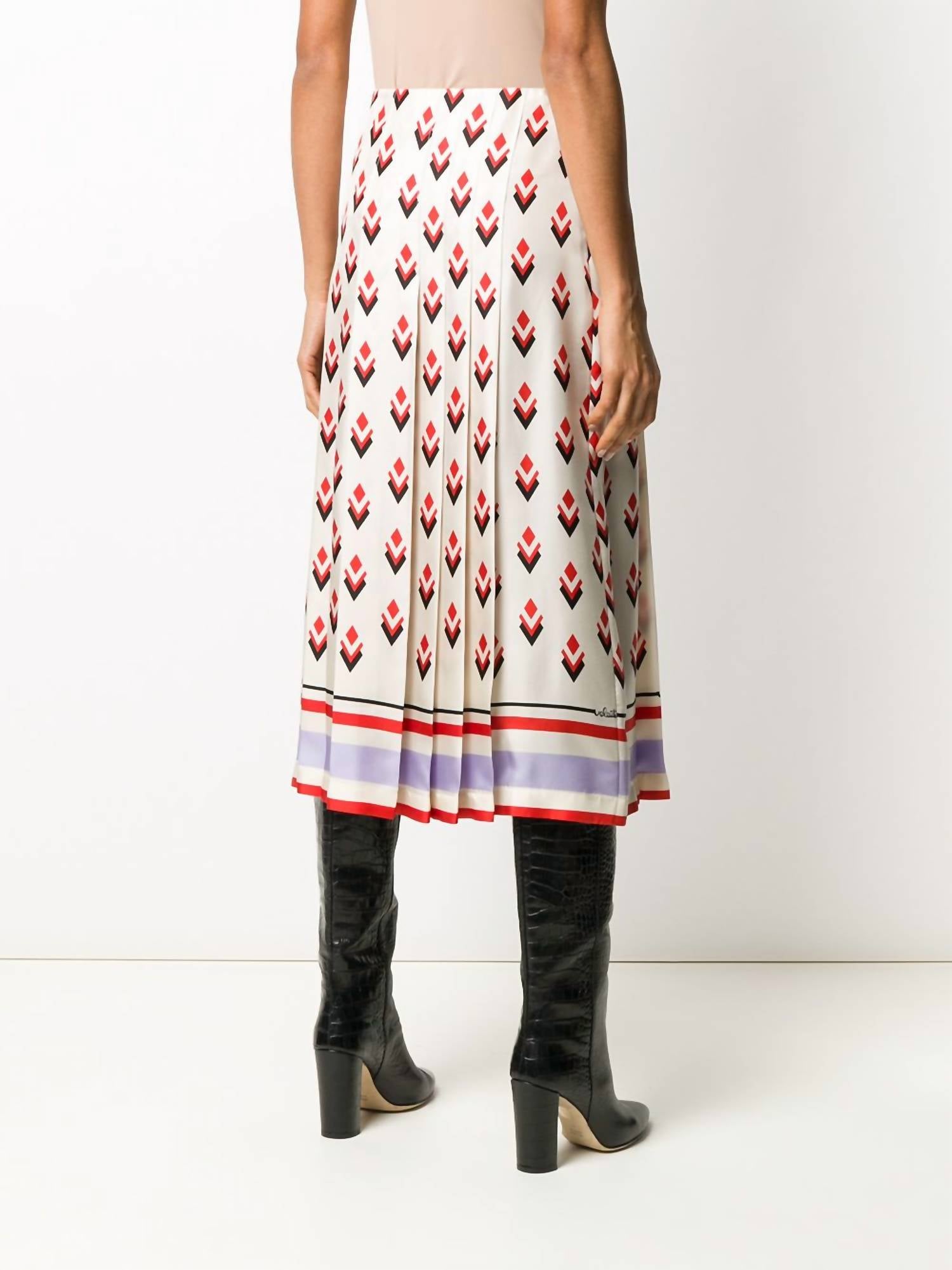 Valentino - Pleated Graphic Print Skirt