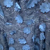Eliza J Floral Lace Midi Dress in navy - women's dress - detail view