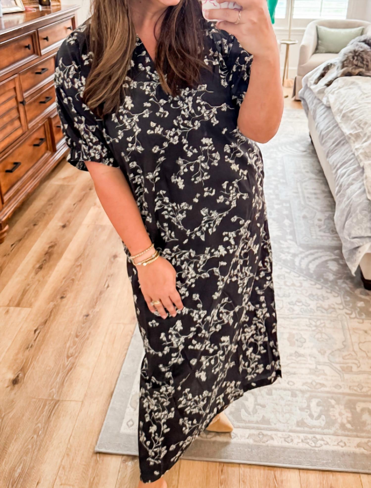 Entro - Midnight Floral Midi Dress