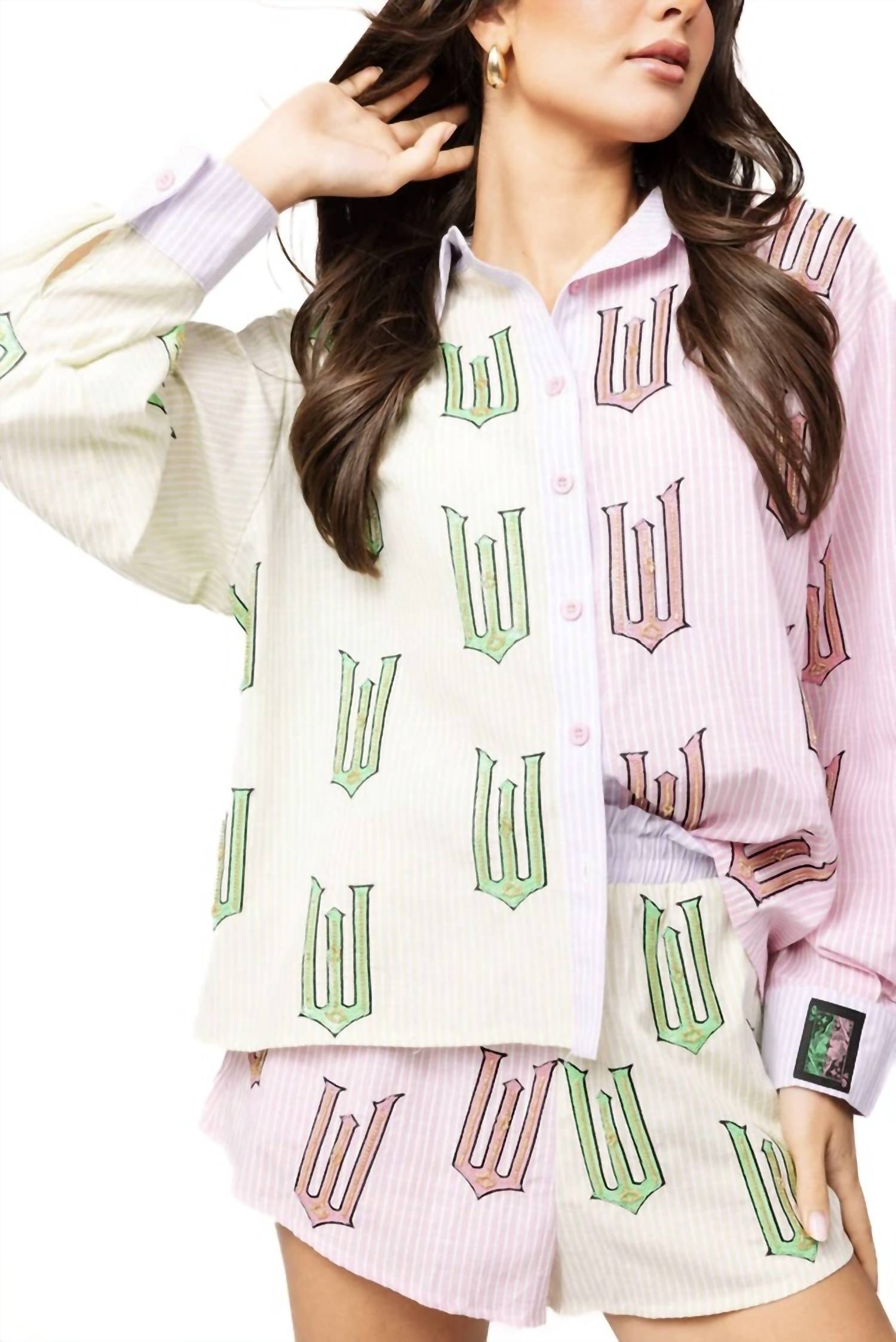 Queen Of Sparkles - Licensed Wicked Cotton Button Down Top