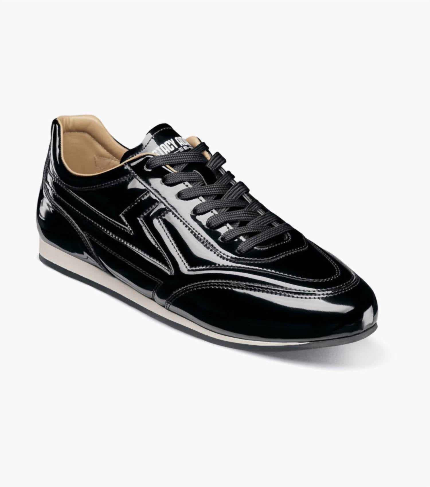 STACY ADAMS Men's Action 150 Sporty Lace Up Shoes in black patent - men's sneaker