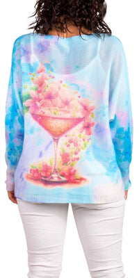 Gigi Moda - Daria Batwing Sweater With Martini Print