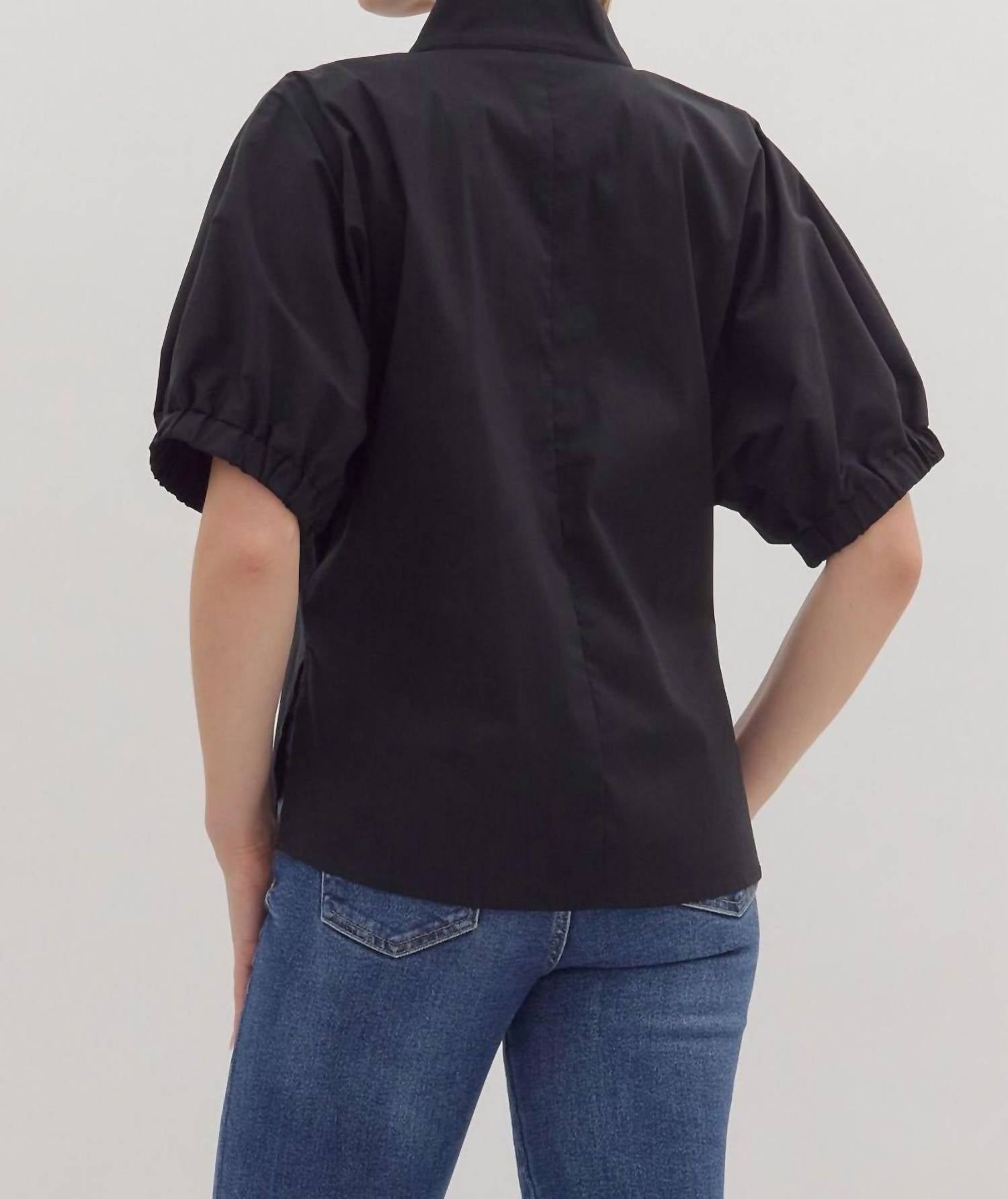 entro A Walk In The Dark Top in the dark top in black - women's blouse - alternate view