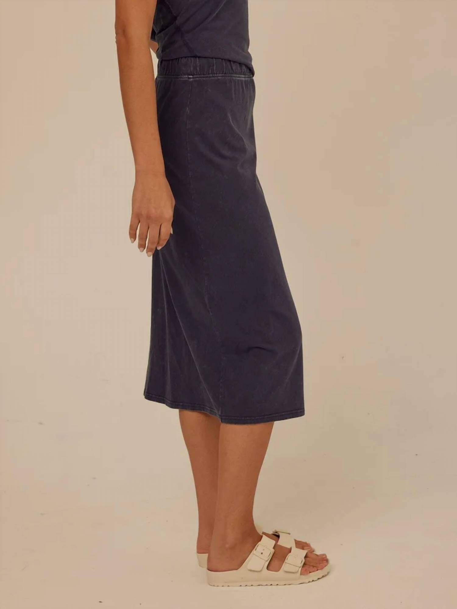 Threads 4 Thought - Adella Mineral Wash Eco Jersey Midi Skirt
