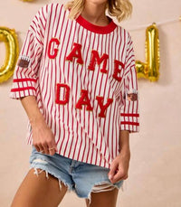 Gameday Couture - A-team Striped Game Day Top