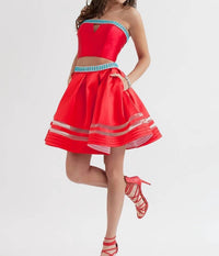 Rachel Allan - Strapless Mikado Two-piece Short Dress