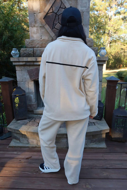 Act Pretty - Long Sleeve Fleece Zip Up with Lounge Pants
