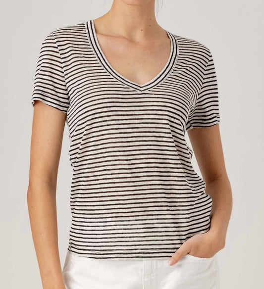 Sundays - Stripe Linen Jerri Tee