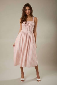 Sunday Edition - Square Neck Sleeveless Fit And Flare Dress