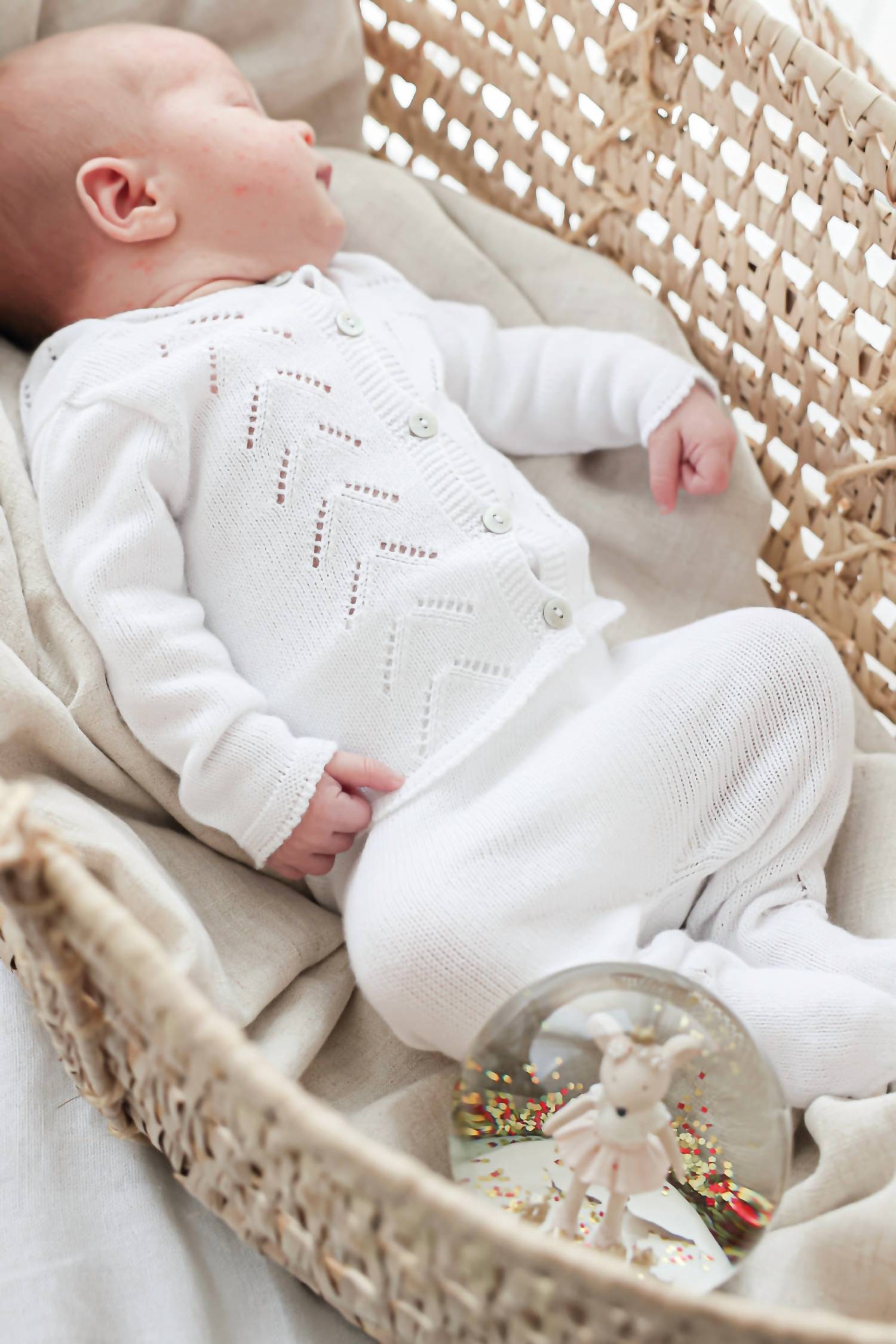 Mamitis Kid's Roma Knit Reversible Pants Set in white - item - view 4