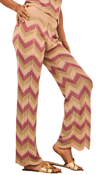 Nekane - Jacquard Zigzag Knitted Pants