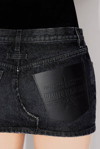 Jean Paul Gaultier - Denim Mini Skirt With Leather Pocket