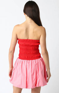 Olivaceous - Sweetheart Strapless Bubble Hem Dress