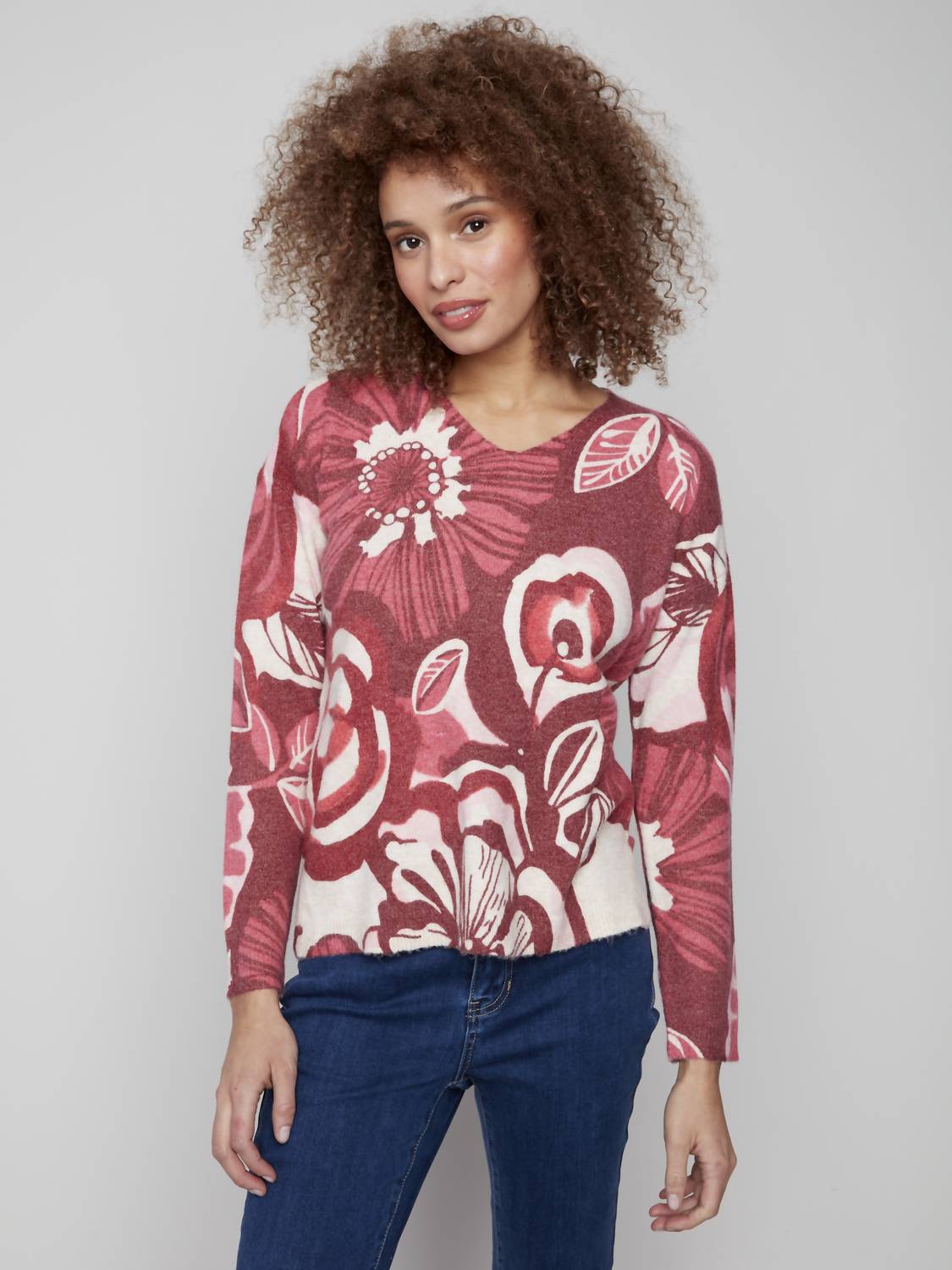 Charlie B - Plushy V-neck Sweater